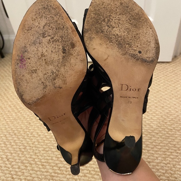 DIOR Black Mesh Sandals Sz.39 - Picture 6 of 7